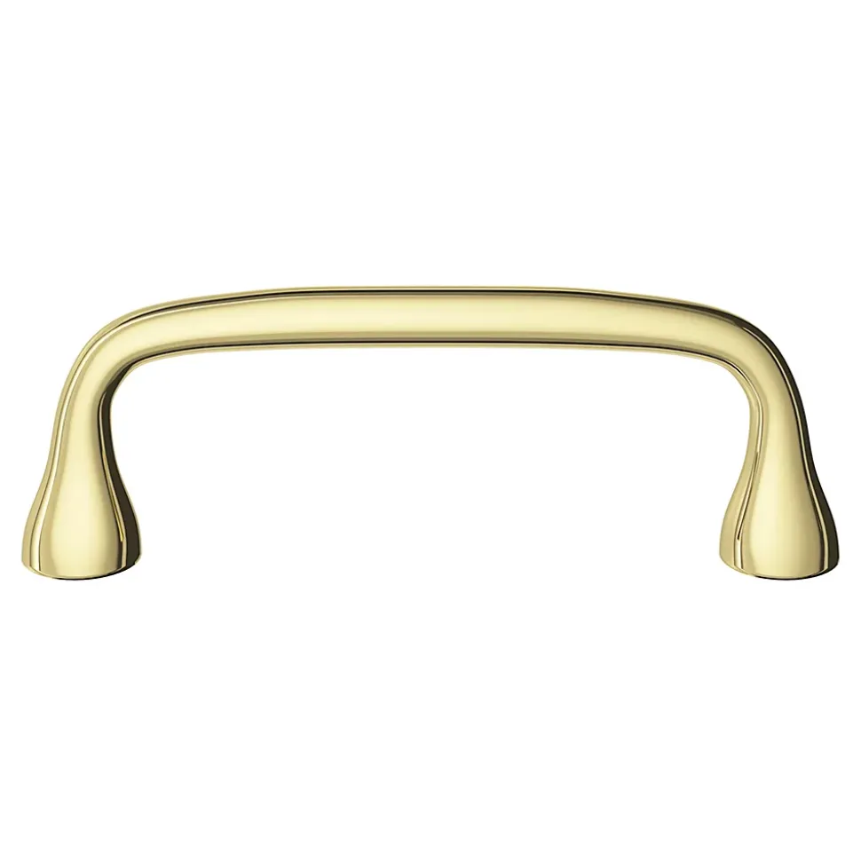 Poignée de meuble nœud GoodHome Tudy Laiton effet laiton doré l.110mm x H. 15mm entraxe 96mm