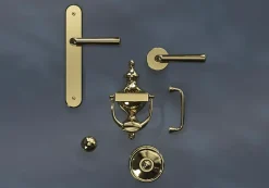 Poignée de meuble nœud GoodHome Tudy Laiton effet laiton doré l.110mm x H. 15mm entraxe 96mm