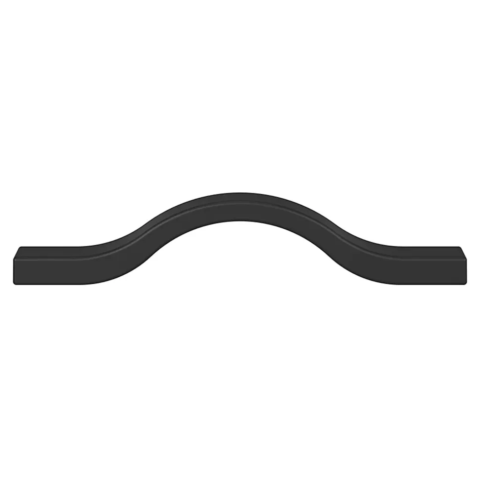 Poignée de meuble nœud GoodHome Prat aluminium mat noir l.130mm x l.10mm x H. 24mm entraxe 96mm