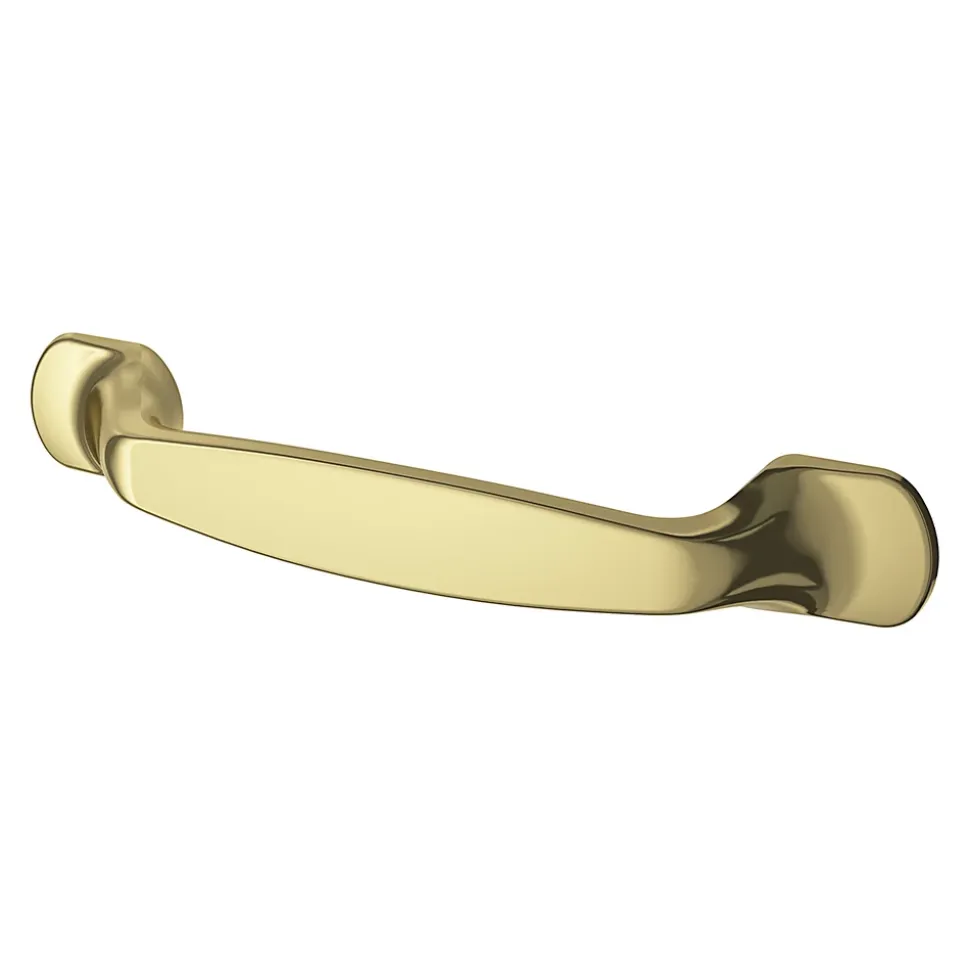 Poignée de meuble nœud GoodHome Govlin aluminium effet laiton doré l.131mm x l.19mm x H. 24mm entraxe 96mm