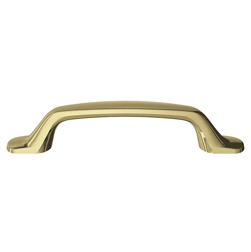 Poignée de meuble nœud GoodHome Govlin aluminium effet laiton doré l.131mm x l.19mm x H. 24mm entraxe 96mm