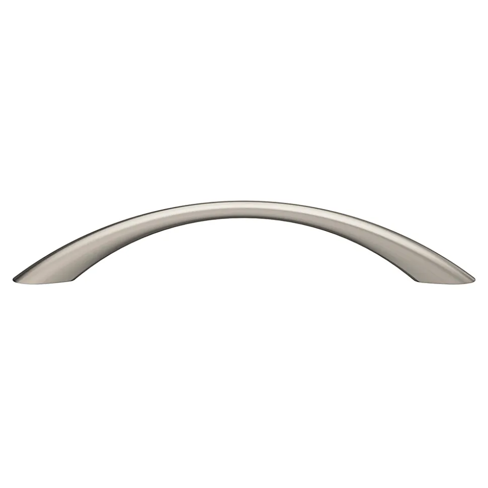 Poignée de meuble nœud GoodHome Primel effet nickel satin gris l.160mm x l.9mm x H. 27mm entraxe 128mm