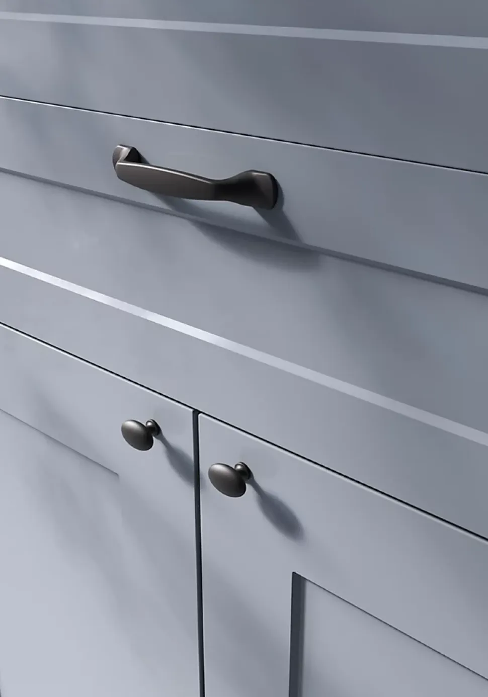 Poignée de meuble nœud GoodHome Govlin aluminium mat noir l.131mm x l.19mm x H. 24mm entraxe 96mm