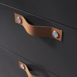Poignée de meuble nœud GoodHome Hezo marron claire l.12.3cm x h.2.4cm x p.2.1cm