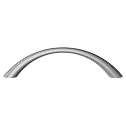 Poignée de meuble nœud GoodHome Primel effet chromé gris l.114mm x l.11mm x H. 27mm entraxe 96mm