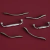 Poignée de meuble nœud GoodHome Ruis effet chromé gris l.169mm x l.10mm x H. 25mm entraxe 128mm