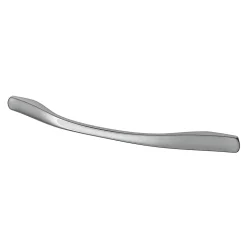 Poignée de meuble nœud GoodHome Ruis effet chromé gris l.169mm x l.10mm x H. 25mm entraxe 128mm