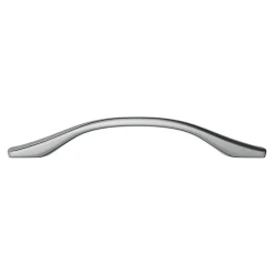 Poignée de meuble nœud GoodHome Ruis effet chromé gris l.169mm x l.10mm x H. 25mm entraxe 128mm