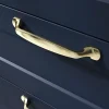 Poignée de meuble nœud GoodHome Govlin aluminium effet laiton doré l.164mm x l.20mm x H. 24mm entraxe 128mm