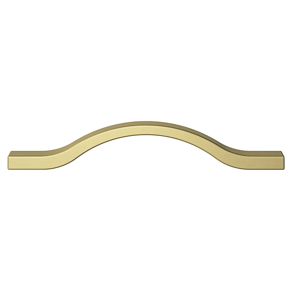 Poignée de meuble nœud GoodHome Prat aluminium effet laiton doré l.162mm x l.10mm x H. 26mm entraxe 128mm