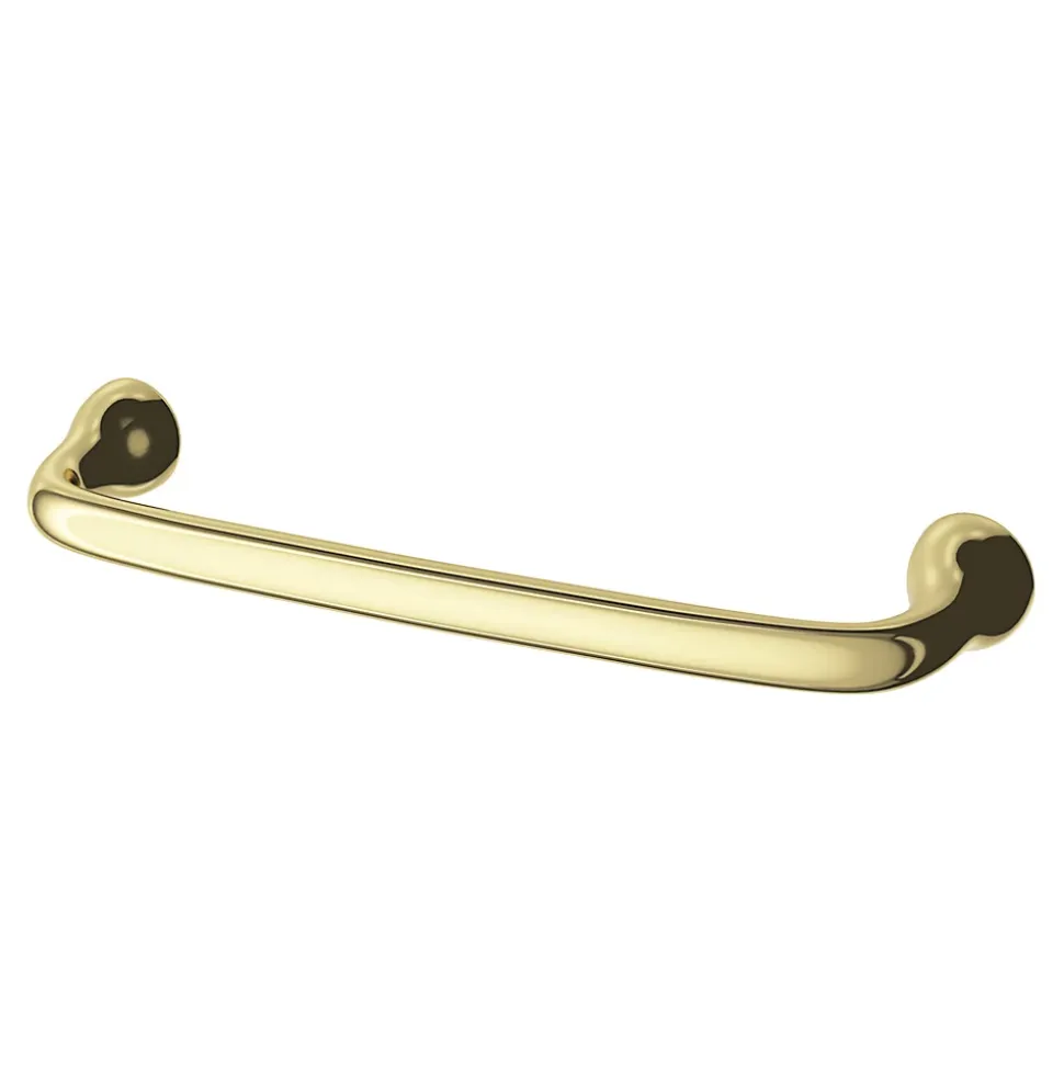 Poignée de meuble nœud GoodHome Tudy Laiton effet laiton doré l.143mm x H. 16mm entraxe 128mm