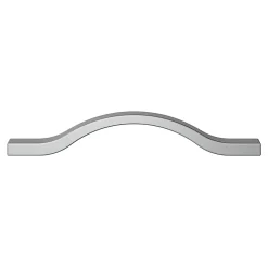 Poignée de meuble nœud GoodHome Prat aluminium effet chromé gris l.162mm x l.10mm x H. 26mm entraxe 128mm