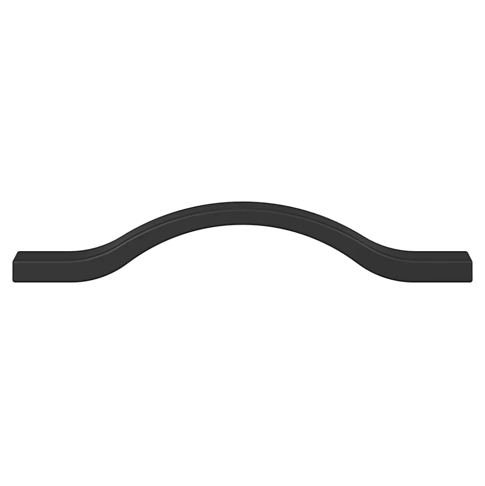 Poignée de meuble nœud GoodHome Prat aluminium mat noir l.162mm x l.10mm x H. 26mm entraxe 128mm