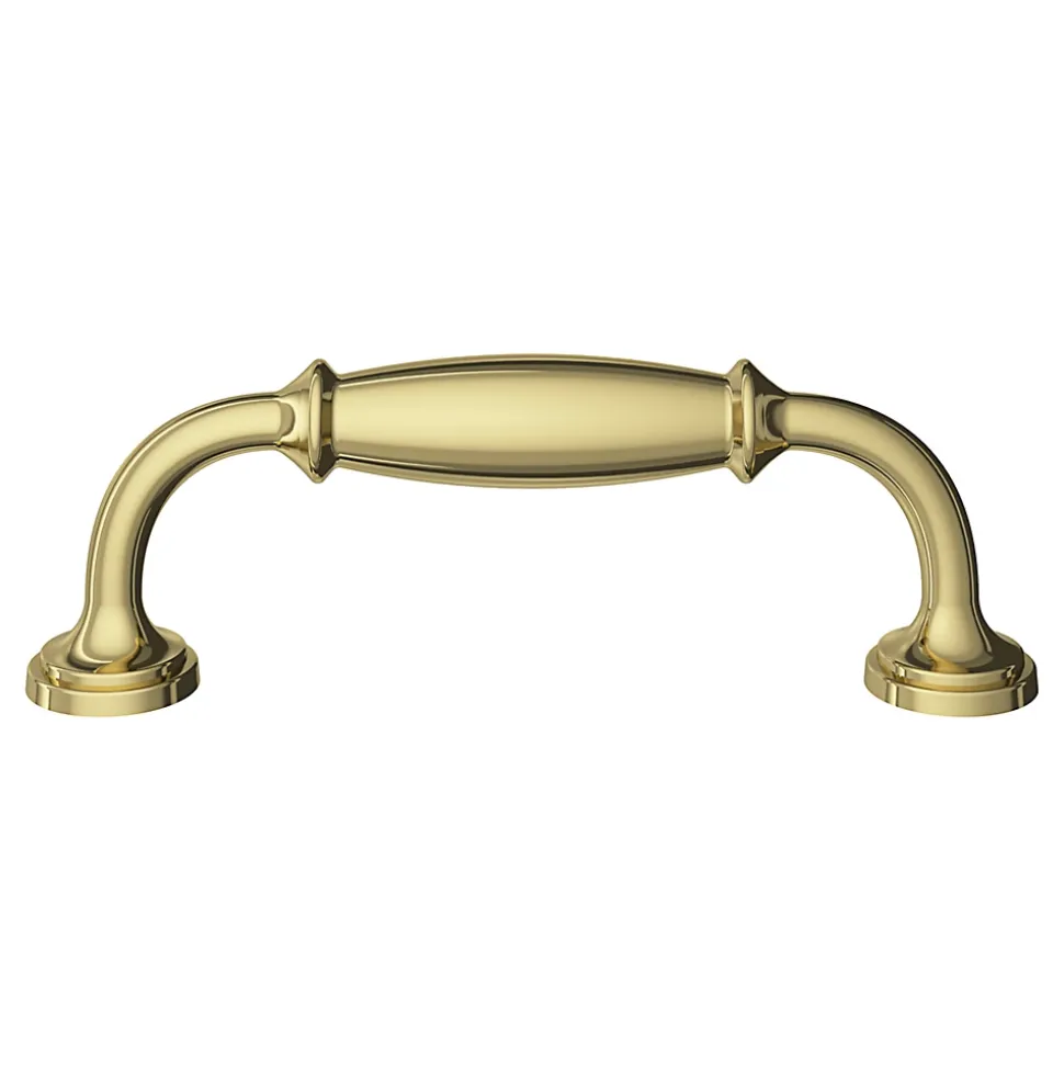 Poignée de meuble nœud GoodHome Ruis effet laiton doré l.116mm x l.20mm x H. 38mm entraxe 96mm