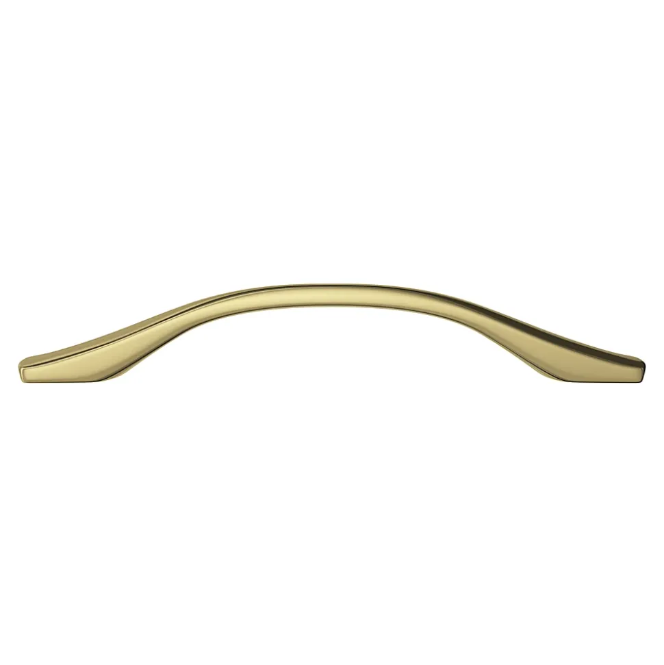 Poignée de meuble nœud GoodHome Ruis effet laiton doré l.169mm x l.10mm x H. 25mm entraxe 128mm