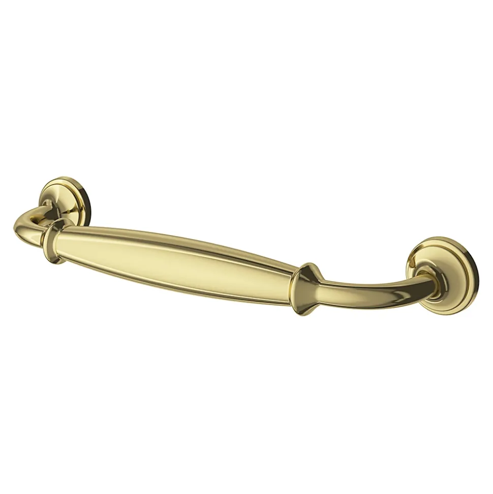 Poignée de meuble nœud GoodHome Ruis effet laiton doré l.148mm x l.20mm x H. 38mm entraxe 128mm