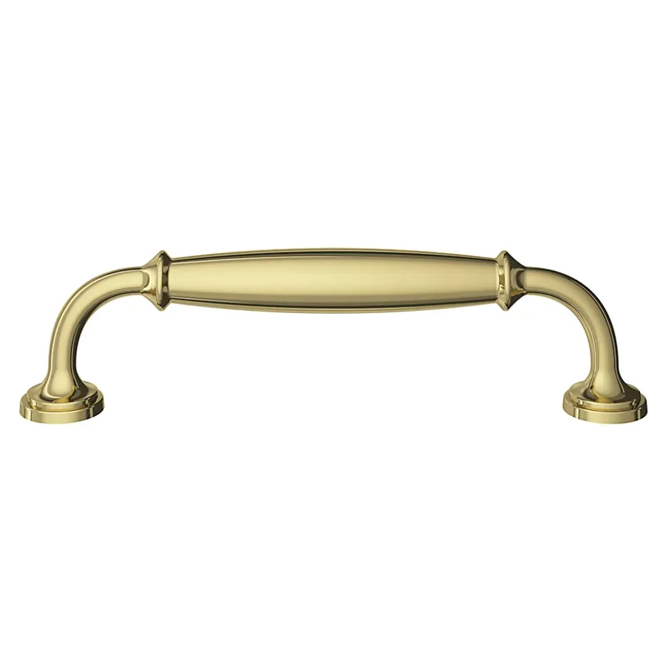 Poignée de meuble nœud GoodHome Ruis effet laiton doré l.148mm x l.20mm x H. 38mm entraxe 128mm