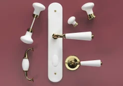 Poignée de meuble nœud Porcelaine Vras blanc 96mm