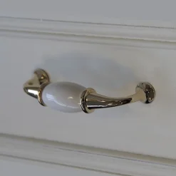 Poignée de meuble nœud Porcelaine Vras blanc 96mm