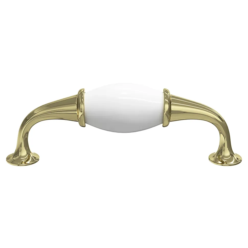 Poignée de meuble nœud Porcelaine Vras blanc 96mm