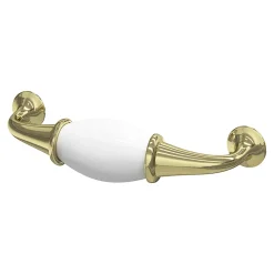Poignée de meuble nœud Porcelaine Vras blanc 96mm
