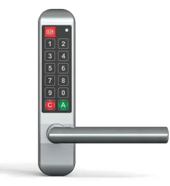 Poignée électronique serrure à code Easykey DOM serrure inox porte intérieure 35 mm sans clé
