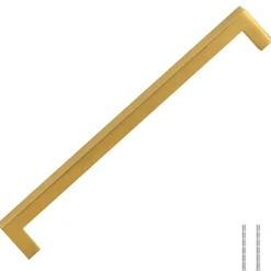 Poignées d armoire 5 pcs doré 224 mm acier inoxydable