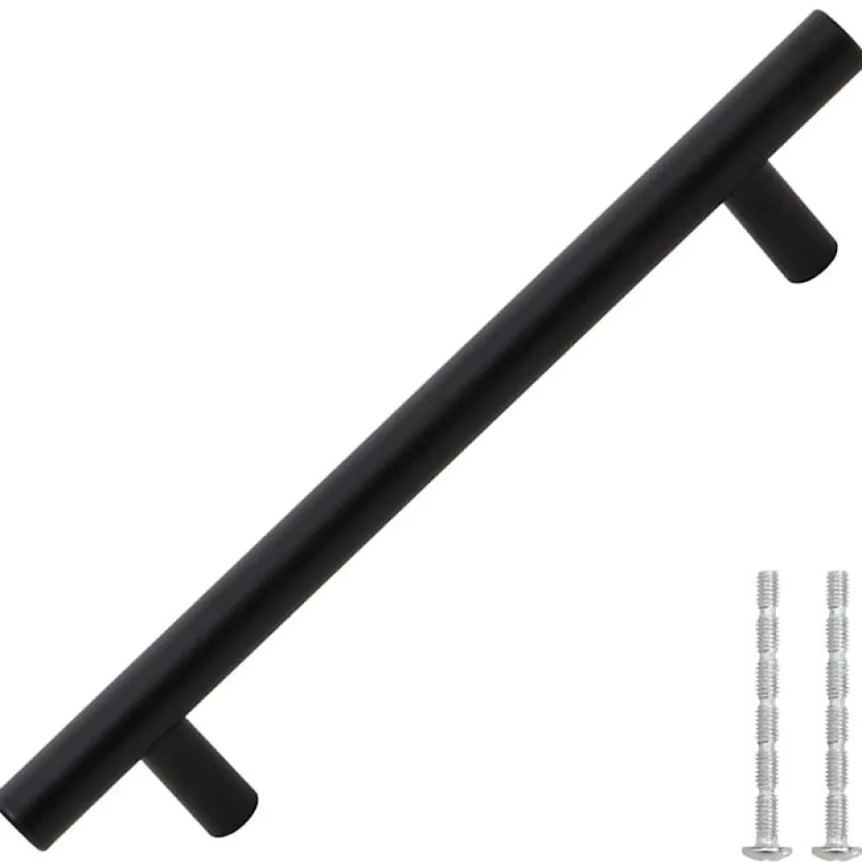 Poignées d armoire 10 pcs noir 160 mm acier inoxydable