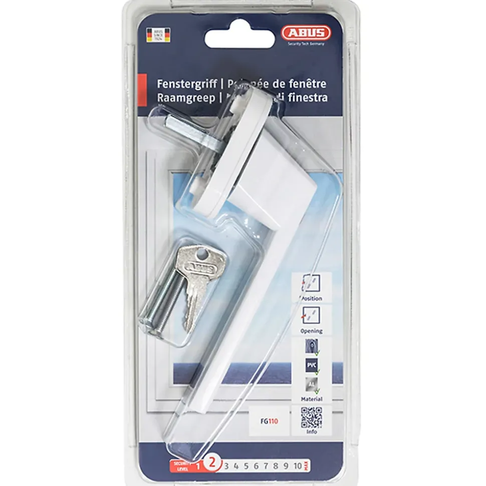 Poingée de fenêtre à clé blanche Abus