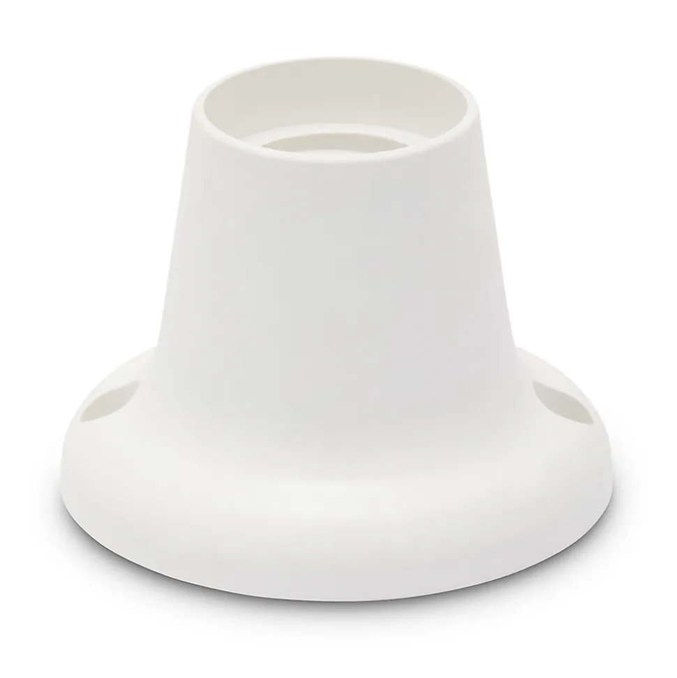 Point lumineux thermoplastique avec douille E27, base droite. Blanc