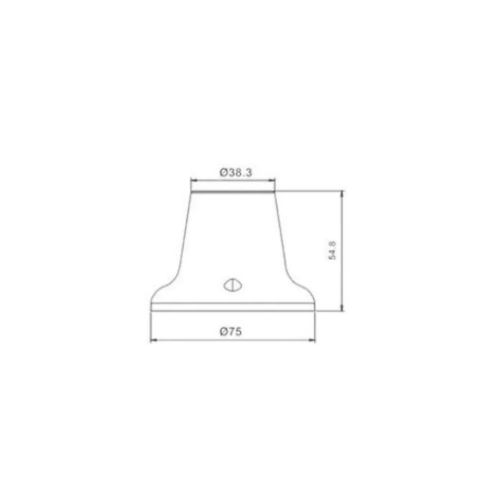 Point lumineux thermoplastique avec douille E27, base droite. Blanc