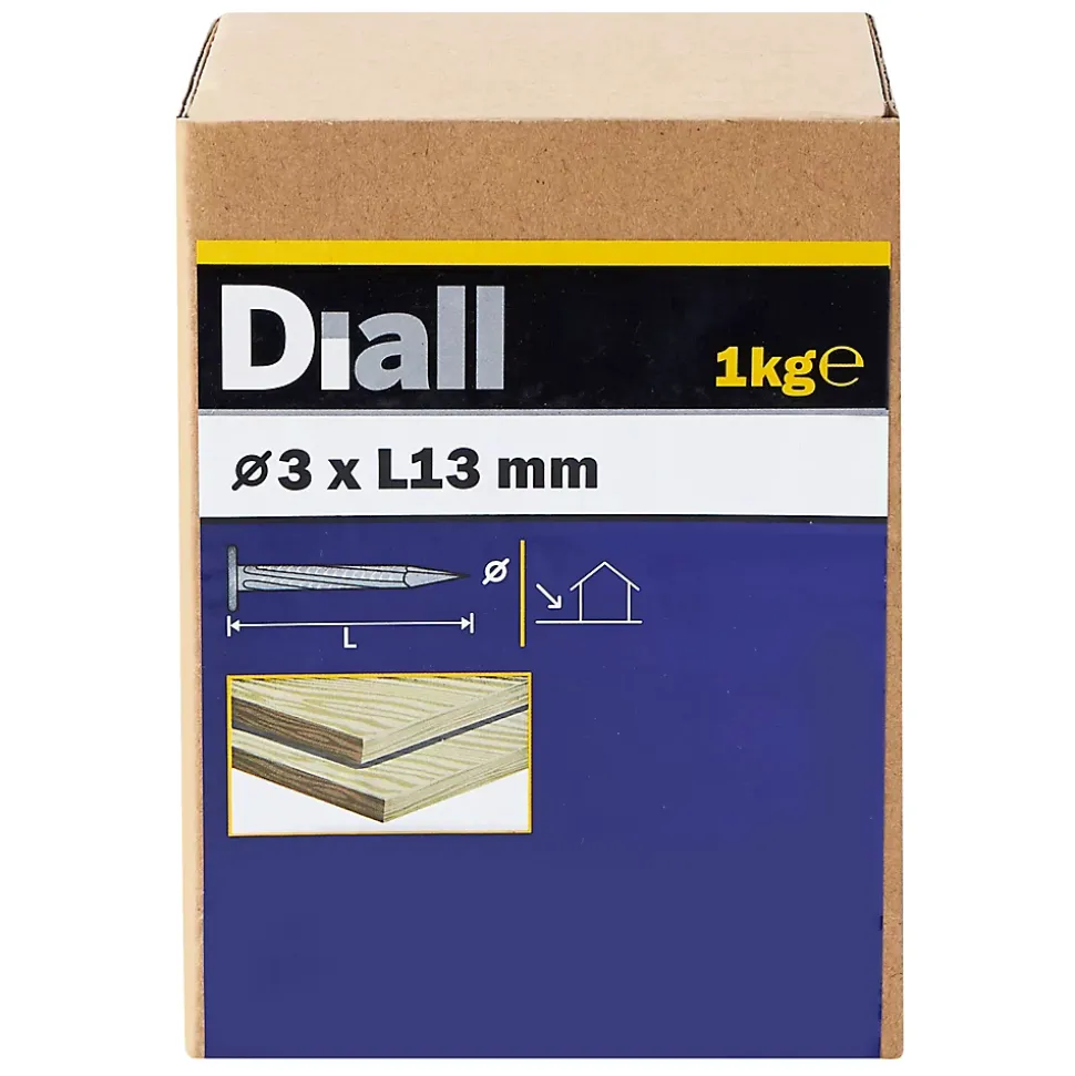 Pointe striée en acier galvanisé Ø3 x L.13 mm - boîte de 1kg