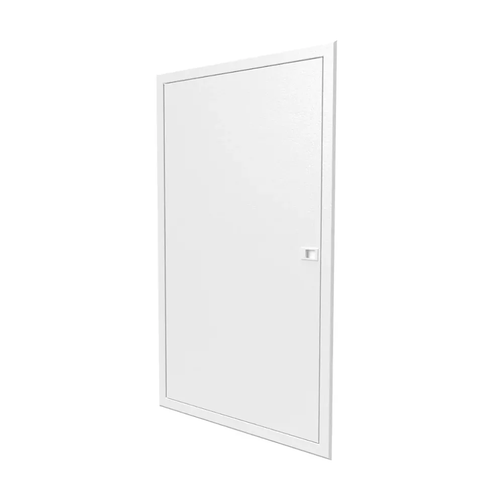 Porte Affleurante pour bac d'encastrement BTT4 - 2x13 modules ATOLE - Blanc - H. hors-tout 946 mm