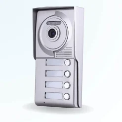 Portier interphone vidéo classic 4 fils - 4 appartements - 4 écrans noirs