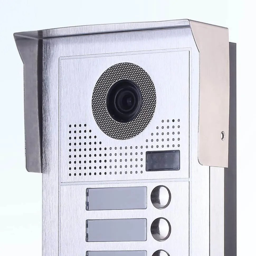 Portier interphone vidéo classic-2 4 fils - 1 écran blanc - avec lecteur de badge