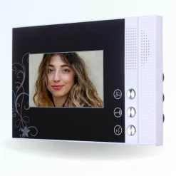 Portier interphone vidéo classic 4 fils - 2 appartements - 2 écrans noirs