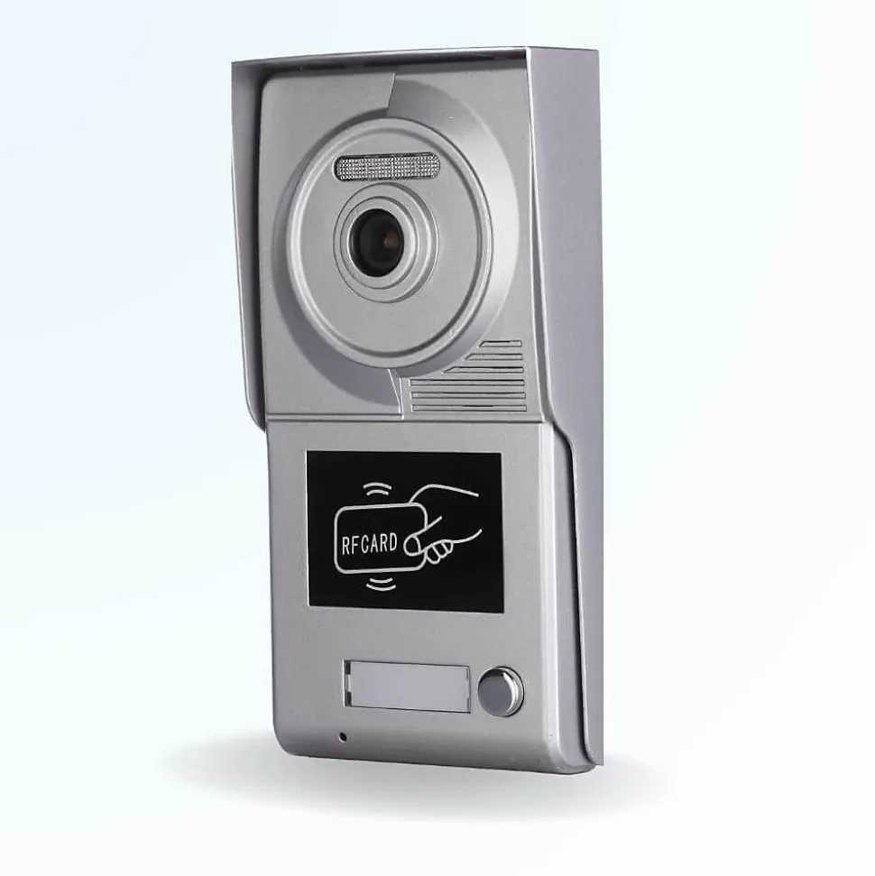 Portier interphone vidéo classic 4 fils pour 2 entrées - 1 appartement - 2 platines - 1 écran blanc 7" - avec mémoire pho...