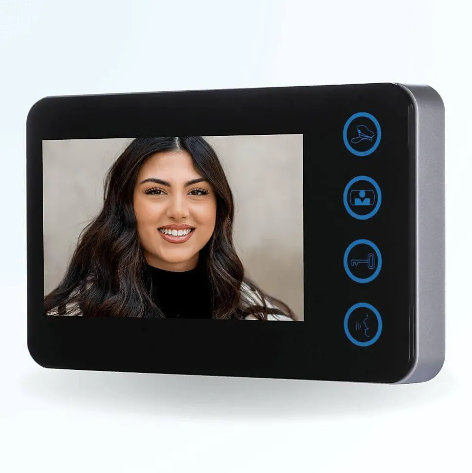 Portier interphone vidéo neo 2 fils - 2 appartements - 2 écrans noirs