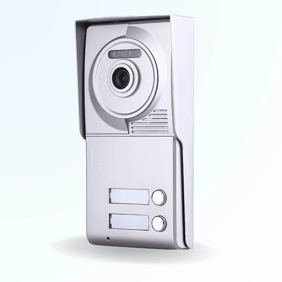 Portier interphone vidéo neo 2 fils - 2 appartements - 2 écrans noirs