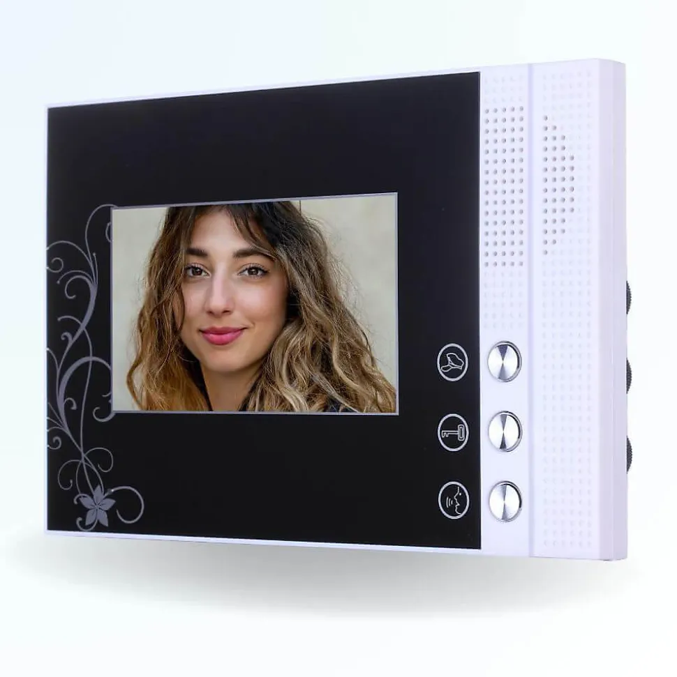 Portier interphone vidéo pili 4 fils - 1 écran noir