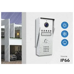 Portier Vidéo filaire connecté Wifi avec Ecran tactile 7p, 2 fils, Contrôle vocal