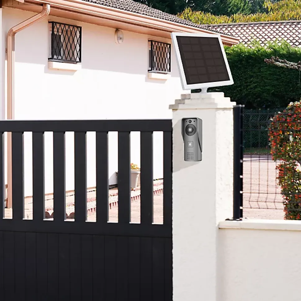 Portier Vidéo Solaire connecté Wifi avec Carillon intérieur 60 mélodies