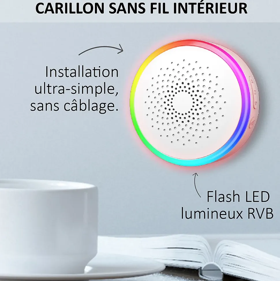 Portier Vidéo Solaire connecté Wifi avec Carillon intérieur 60 mélodies
