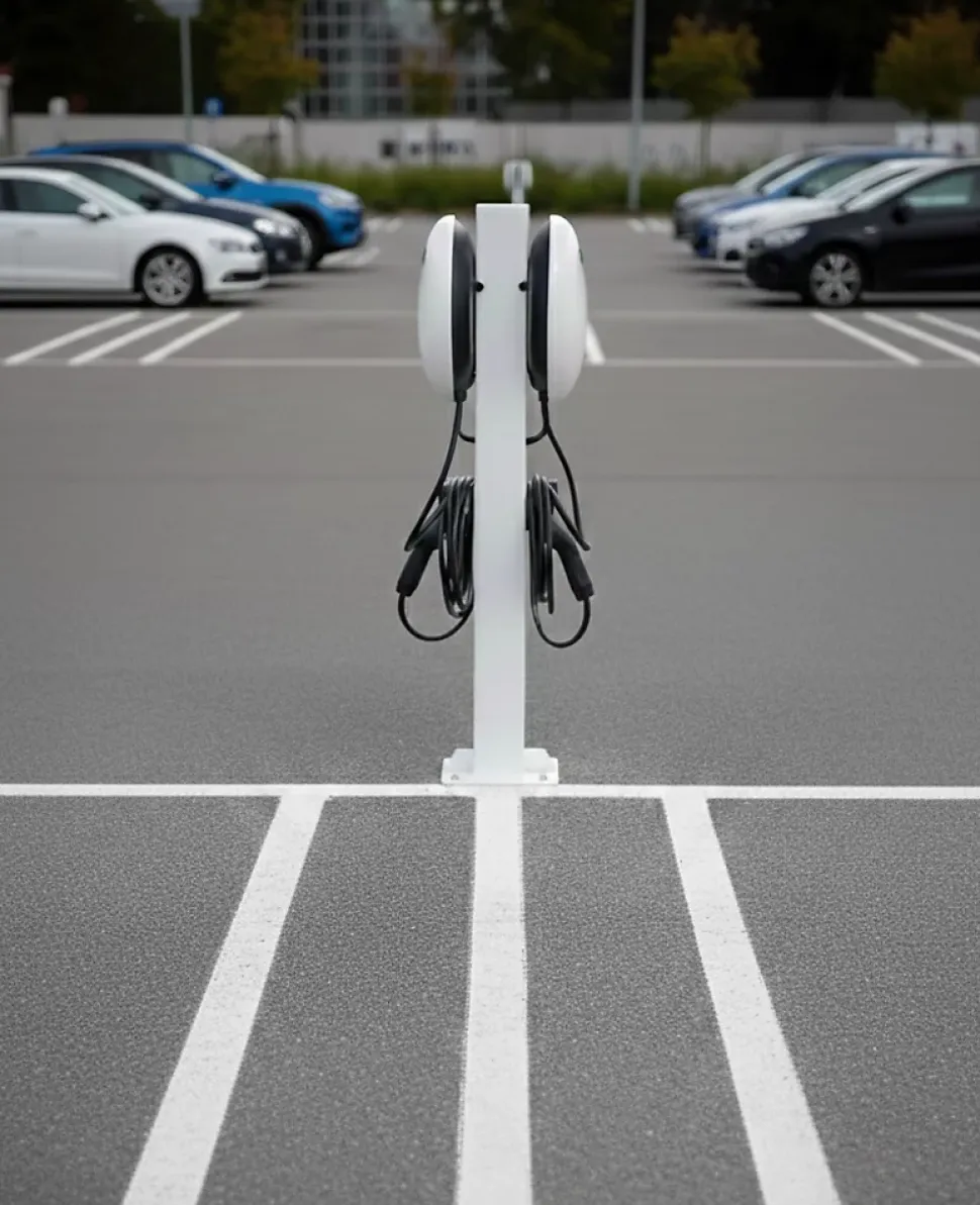 Poteau de fixation robuste pour installation de 1 à 2 bornes Wallbox 7kW