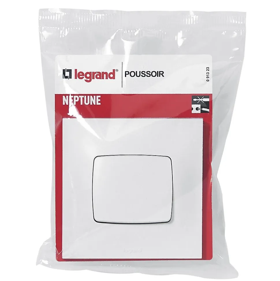 Poussoir Legrand Neptune plastique blanc