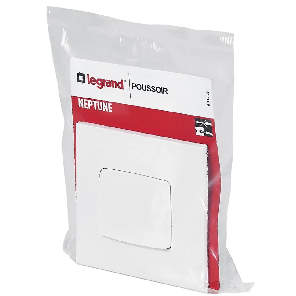 Poussoir Legrand Neptune plastique blanc