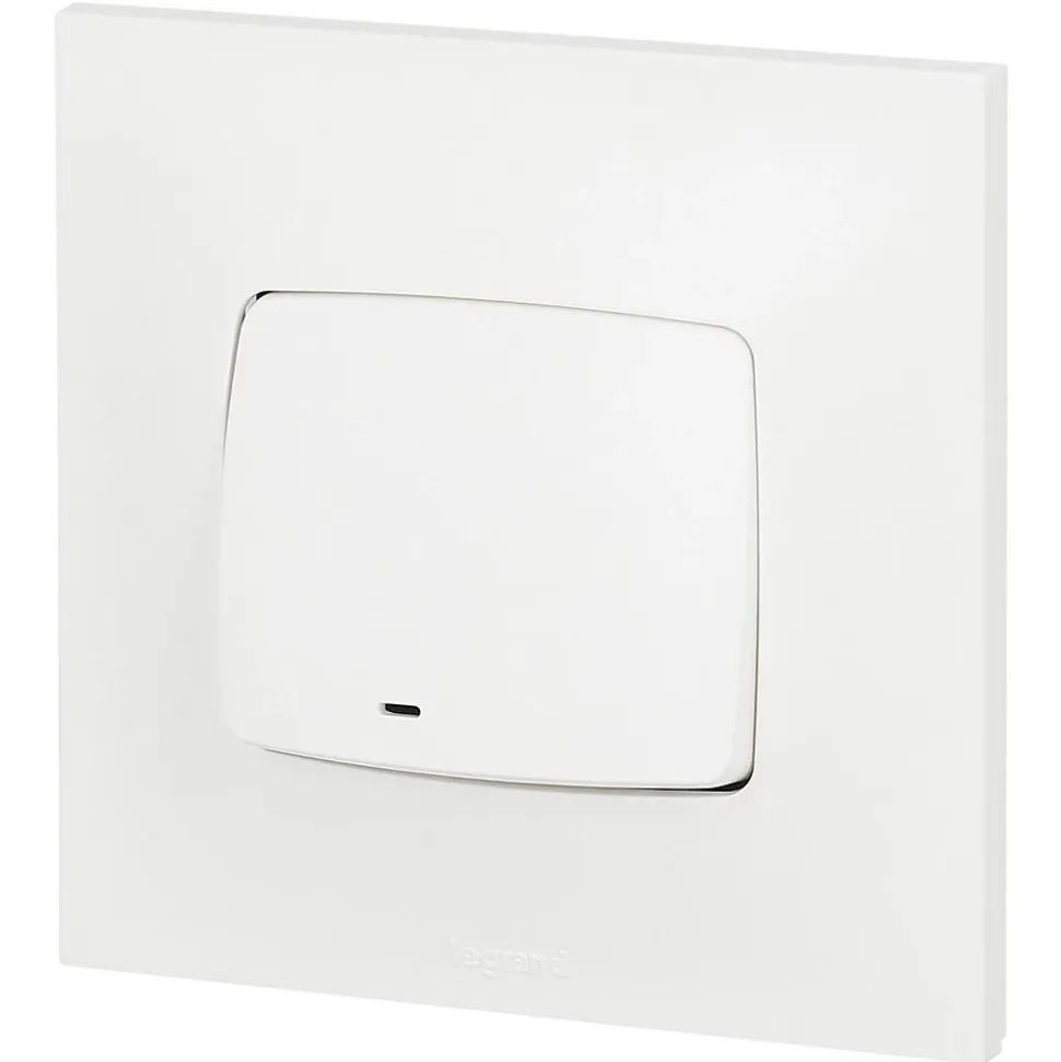 Poussoir lumineux Legrand Neptune plastique blanc