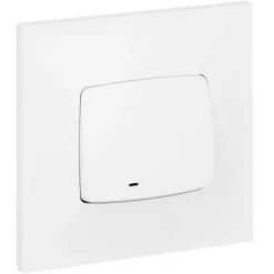 Poussoir lumineux Legrand Neptune plastique blanc