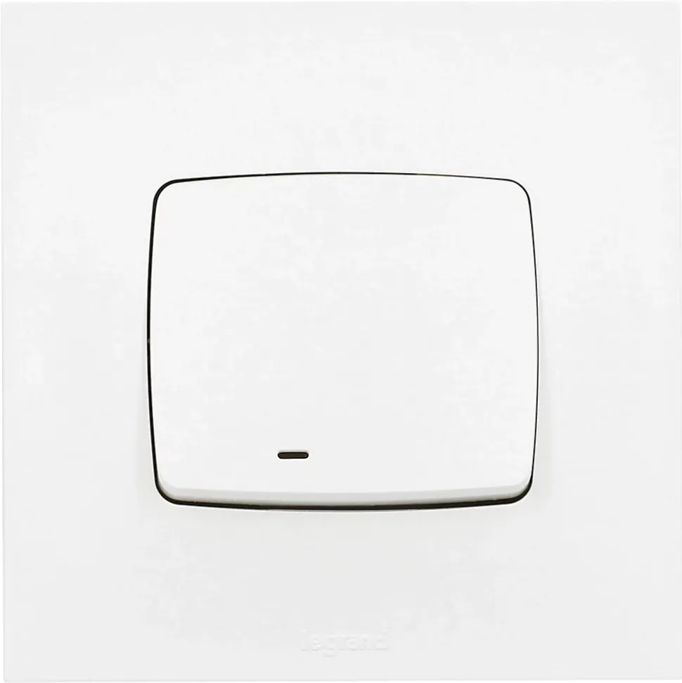 Poussoir lumineux Legrand Neptune plastique blanc