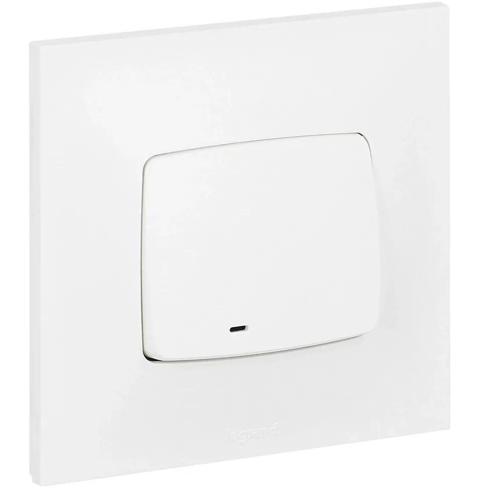 Poussoir lumineux Legrand Neptune plastique blanc